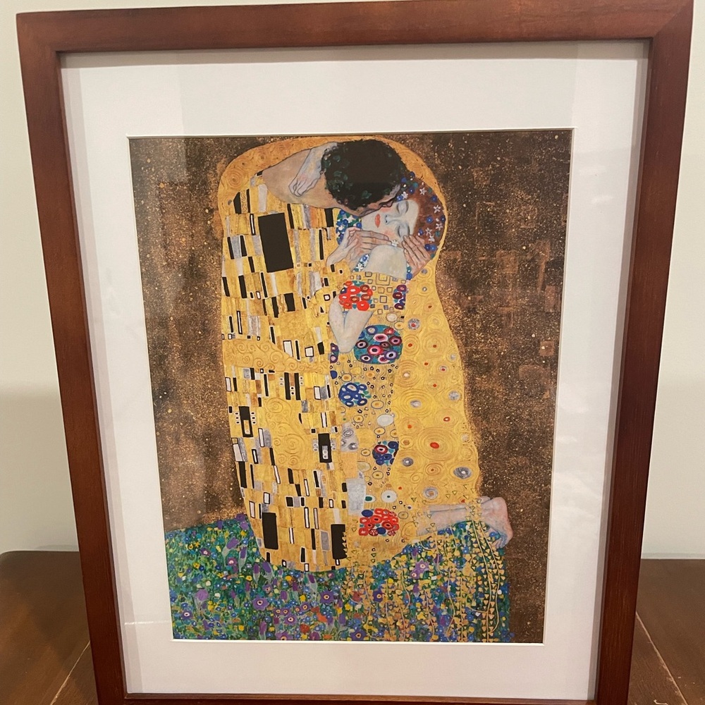 Klimt The Kiss Framed Print Art Nouveau Modern Art Gustav Der Kuss 12x15 Museum - Picture 2 of 3